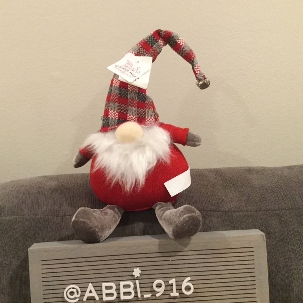Holiday Velvety Gnome with bell tipped hat - Picture 5 of 5